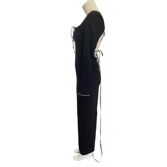 HOUSE OF CB Rosa Crystal Embellished Long Black Maxi Dress XS - Picture 12 of 14